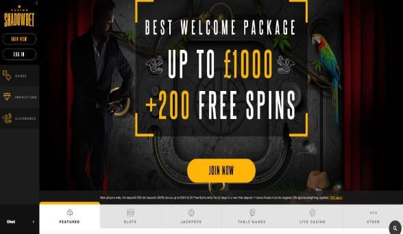 ShadowBet Casino screenshot